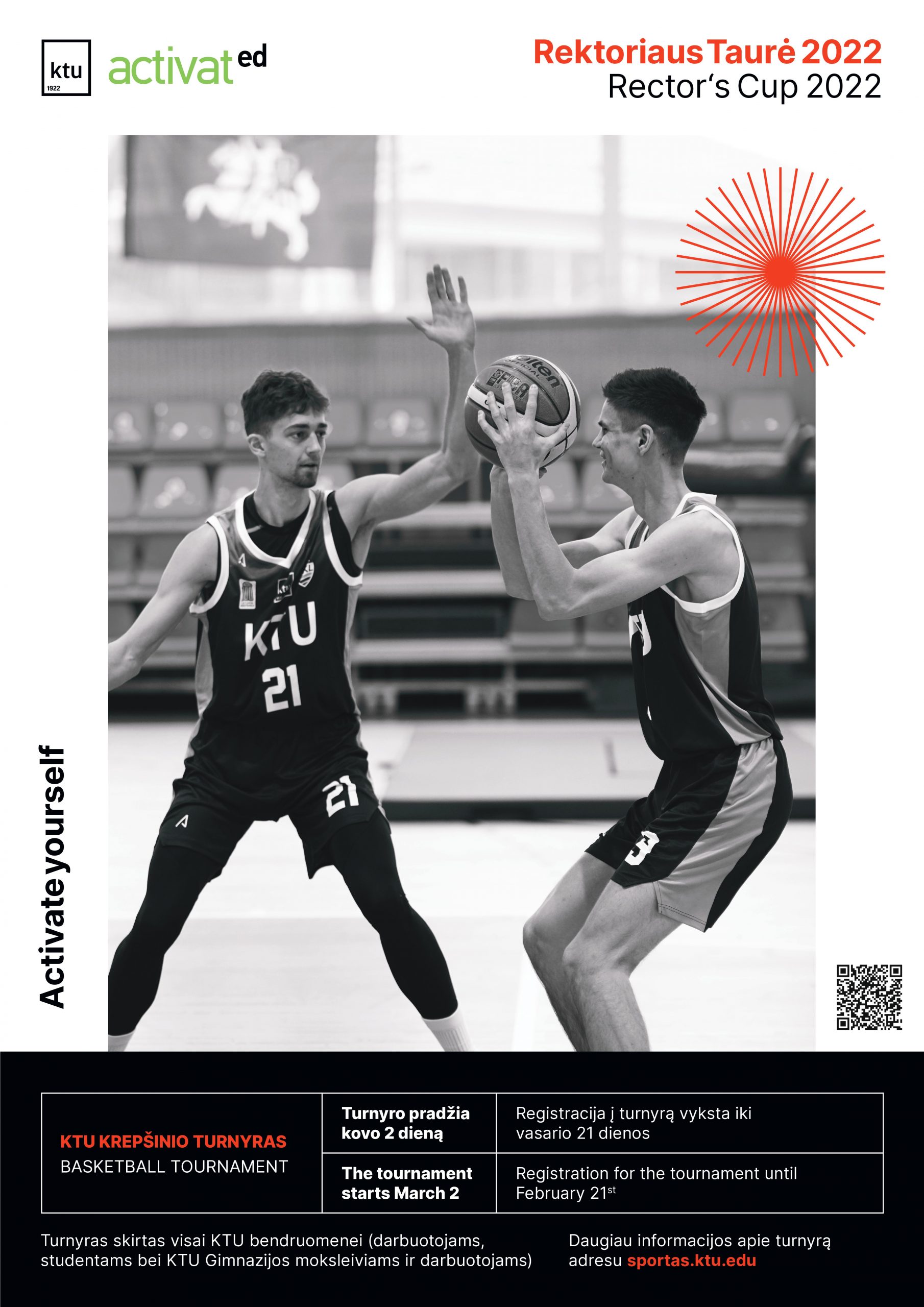 Rector's Cup 2022. KTU basketball tournament. The tournament starts March 2 Registration for the tournament until February 21st