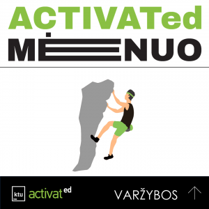 Poster for the event "Activated month" with icon of men climbing a rock