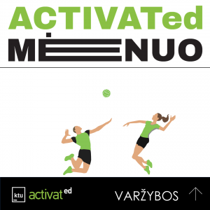 Poster for the event "Activated month" with icon of women and men playing volleyball