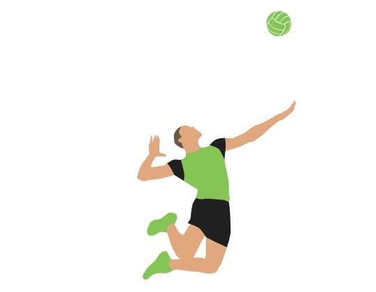 An icon of a man volleyball player serving a ball