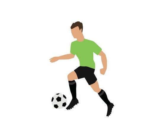 An icon of a man football player kicking a ball